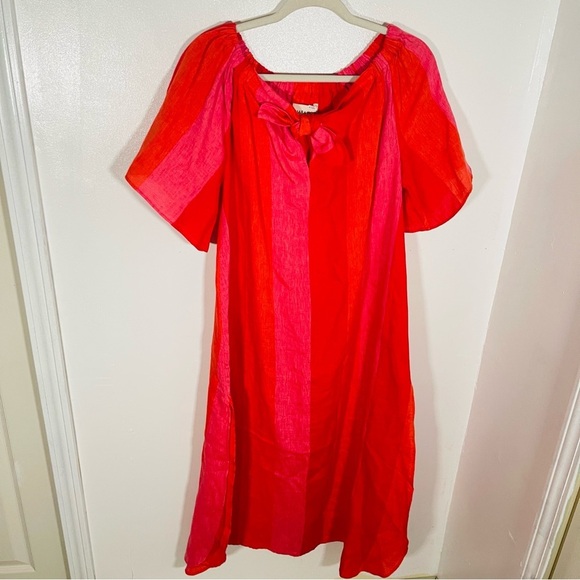 Mara Hoffman Kamala Off the Shoulder Striped Midi Dress - Picture 6 of 10